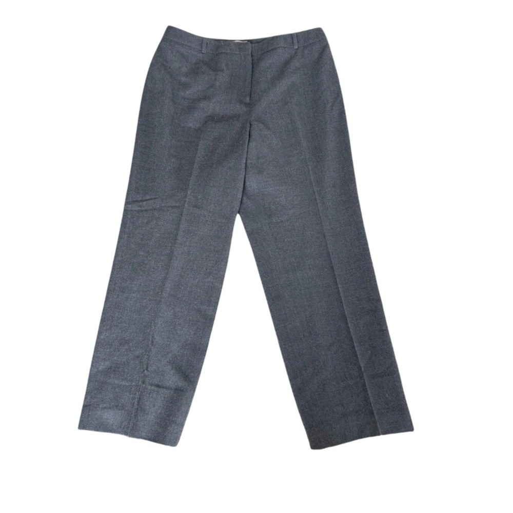 Talbots Dress Pants Womens 14 Gray Stretch Wool Italian Fabric Straight Career - Picture 2 of 7